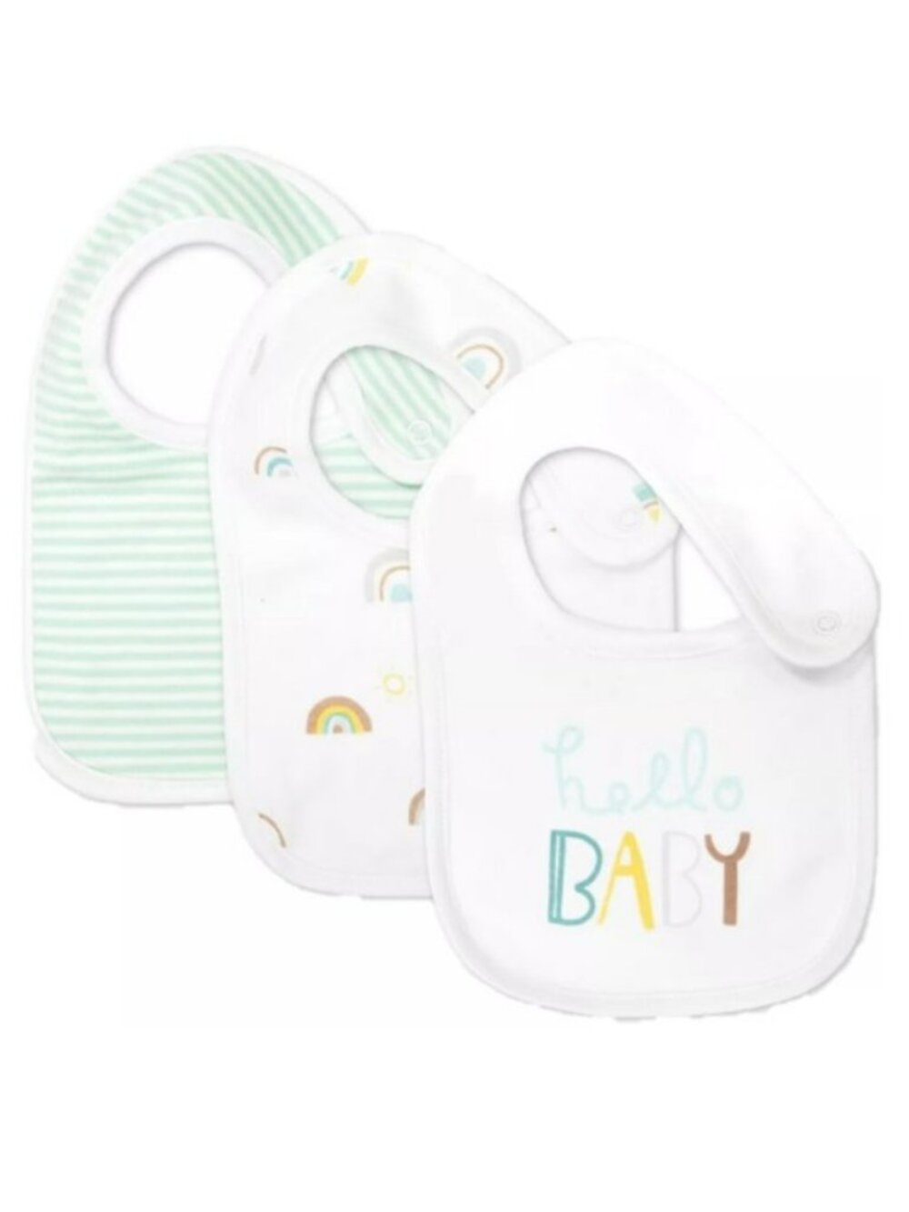 NWT. MAC & MOON 3-Pack Baby Neutral Cotton Bibs